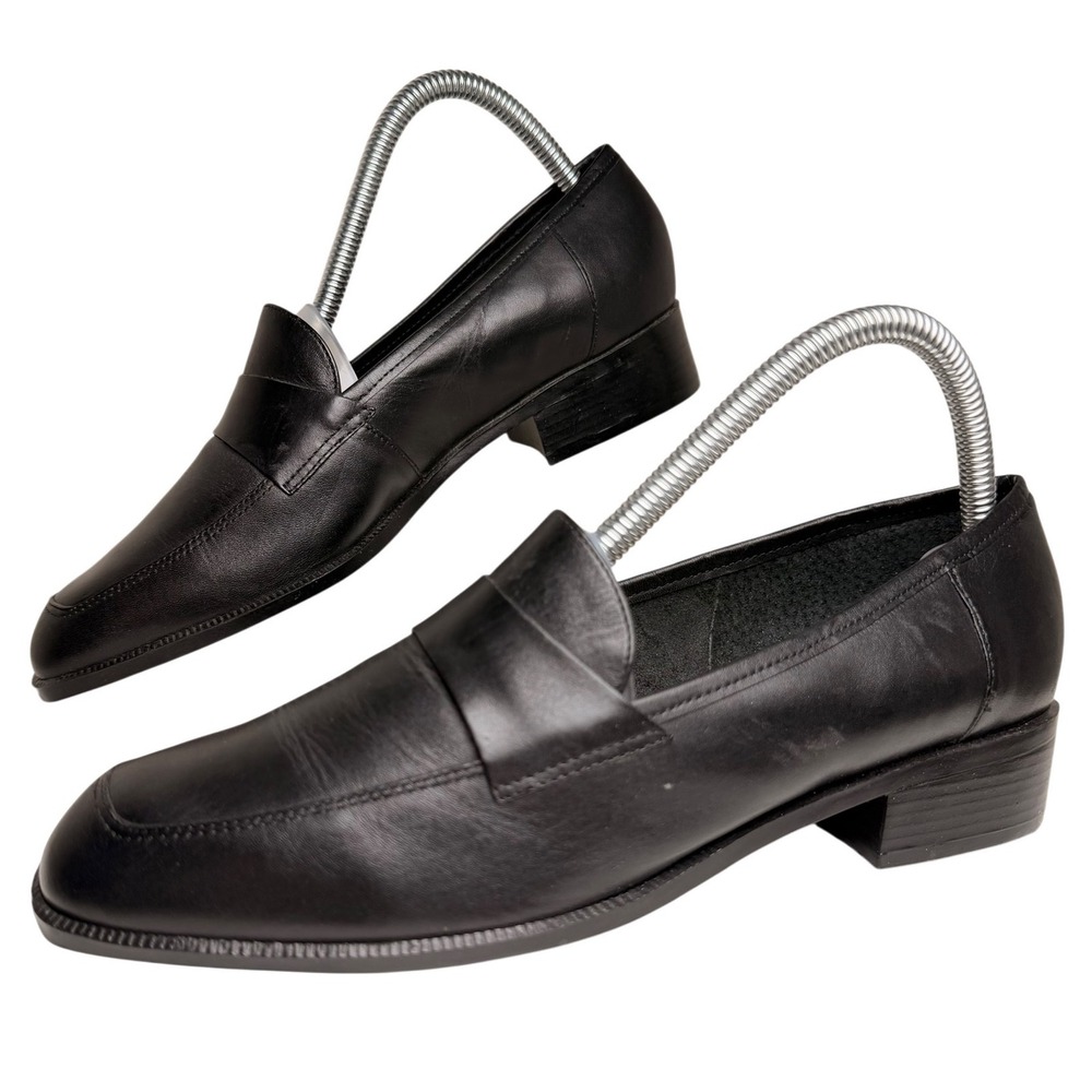 Vintage Unisa Black Leather Loafers 8.5 Y2K